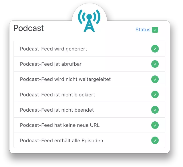 Podcast Status prüfen