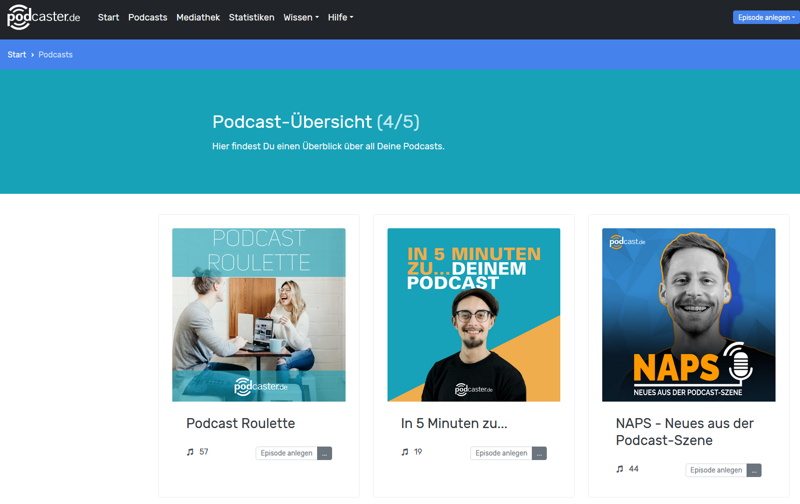 Podcasts anlegen auf podcaster - Ganz einfach.